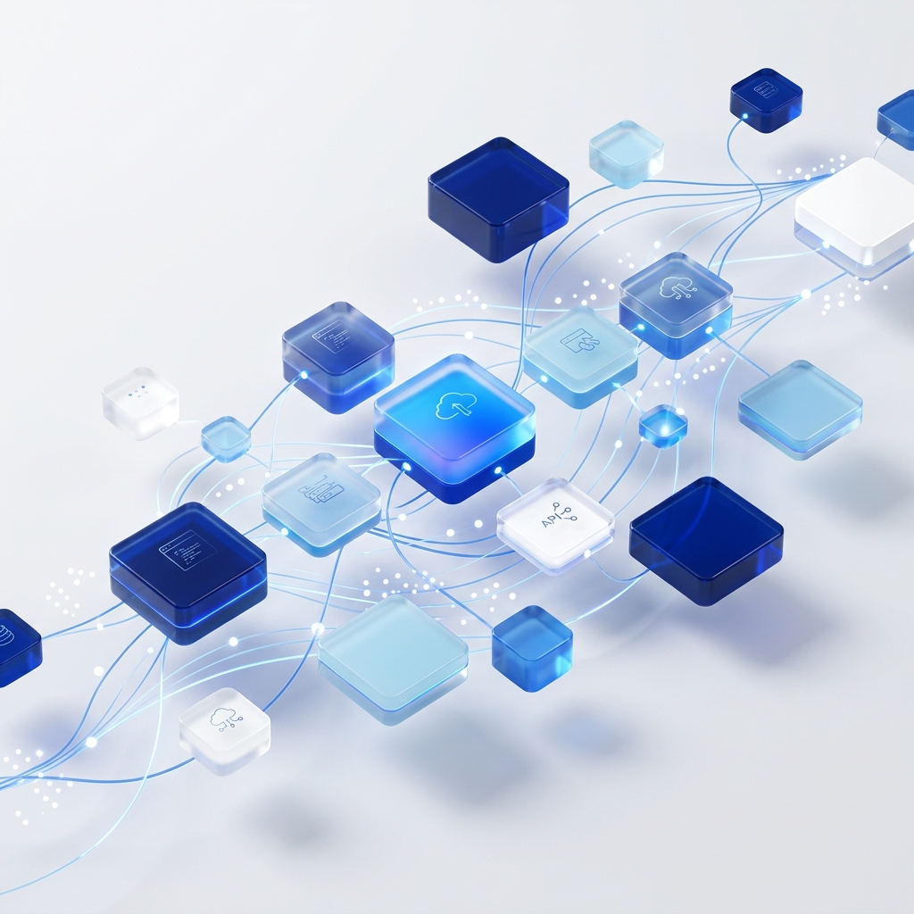 TechNova software architecture digital landscape illustration